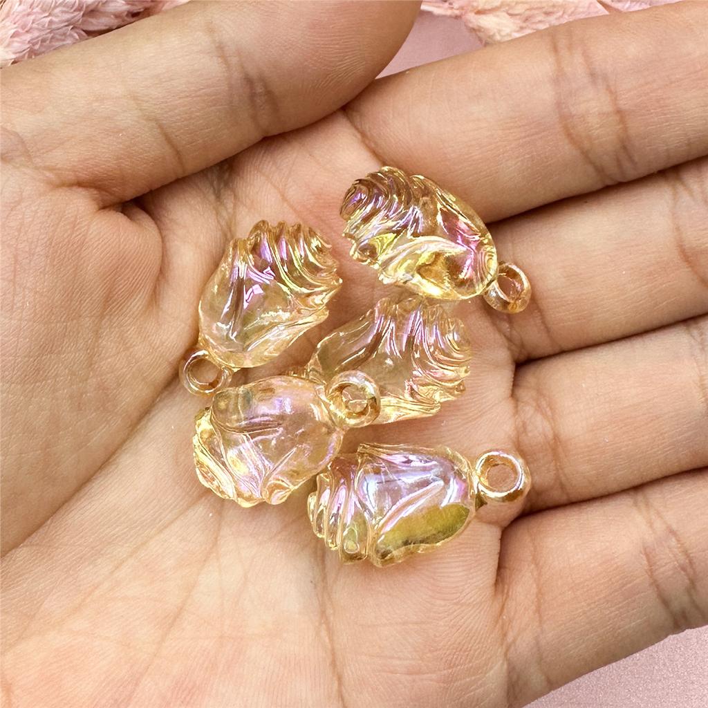High Quality Acrylic For Bracelet Necklace Making DIY Jewelry Accessories Champagne Rose Earrings 13*24mm Loose Beads Keychain Fashion 5pcs