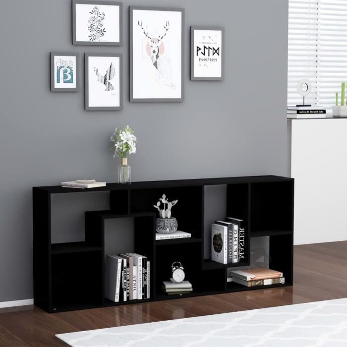 Bibliothèque VidaXL Noir 67x24x161 cm - Style Scandinave Moderne - Aspect bois
