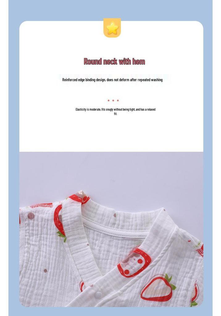 Baby Sleeveless Gauze Bodysuit - Lightweight Cotton Jumpsuit with Lace-up Detail for Spring/Summer