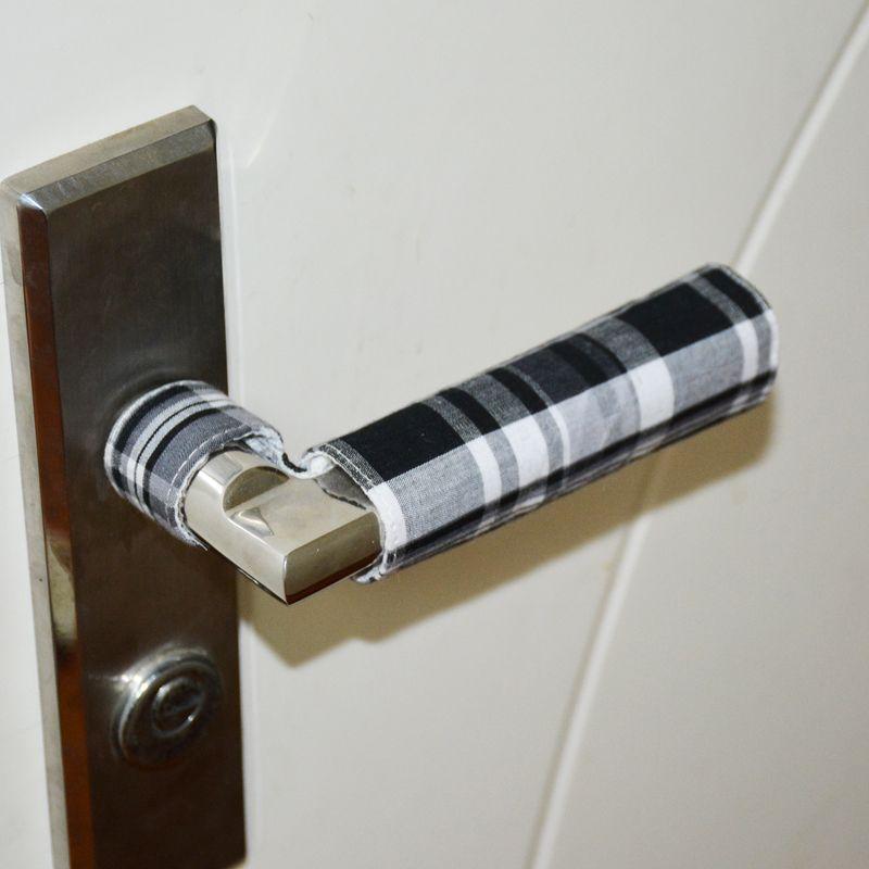 

Антистатический защитный чехол для дверной ручки Минималистичный Пасторальный Защита от столкновений Тканевый Защитный чехол для дверной ручки/подлокотника Цена за пару Black and White grid (square)