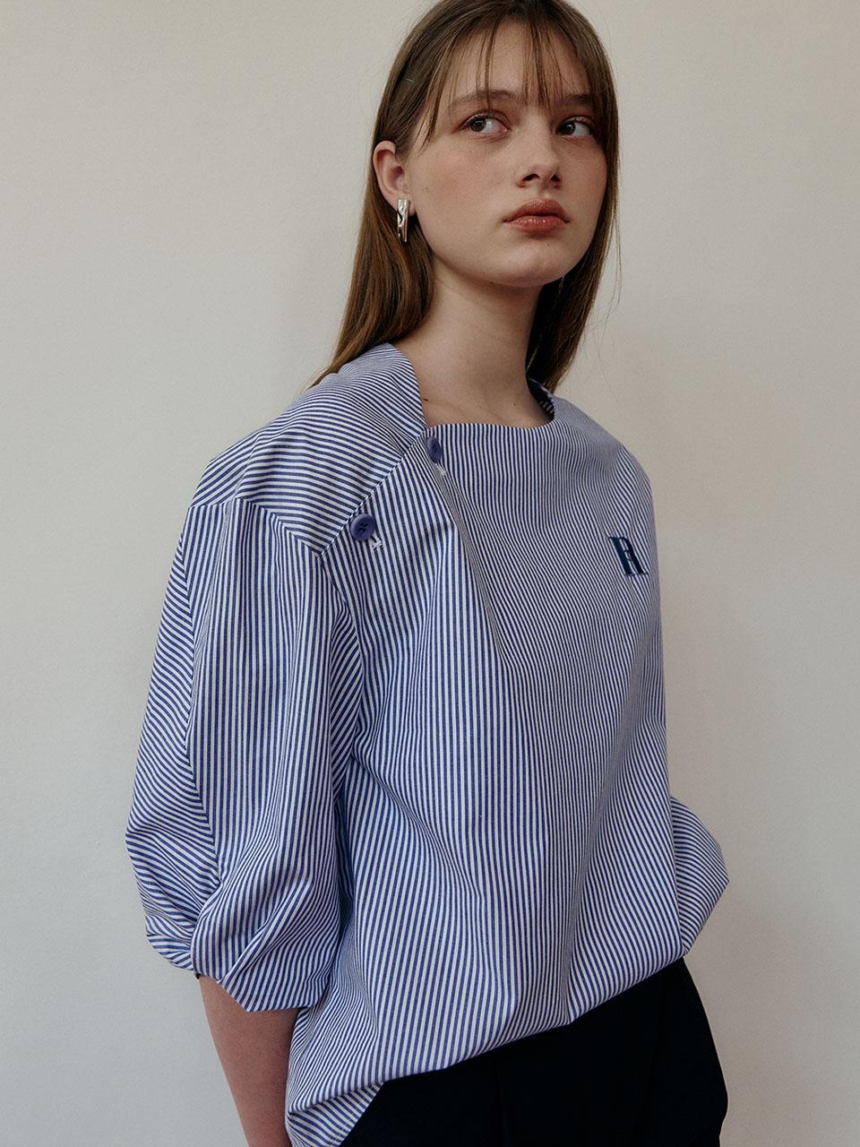 Ed Mang Twist Stripe Shirt - Blue O.S