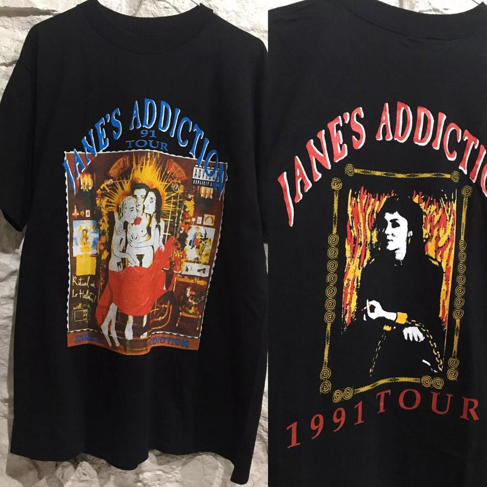 Jane#039s Addiction 1991 Ritual De Lo Habitual 2 Side Cotton Black Tshirt S5XL Unisex T-Shirt S