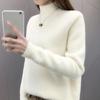 Minkbont Trui Dames Semi Hoge Hals Pullover Gebreide Kleding Dames Winter Dikke Top
