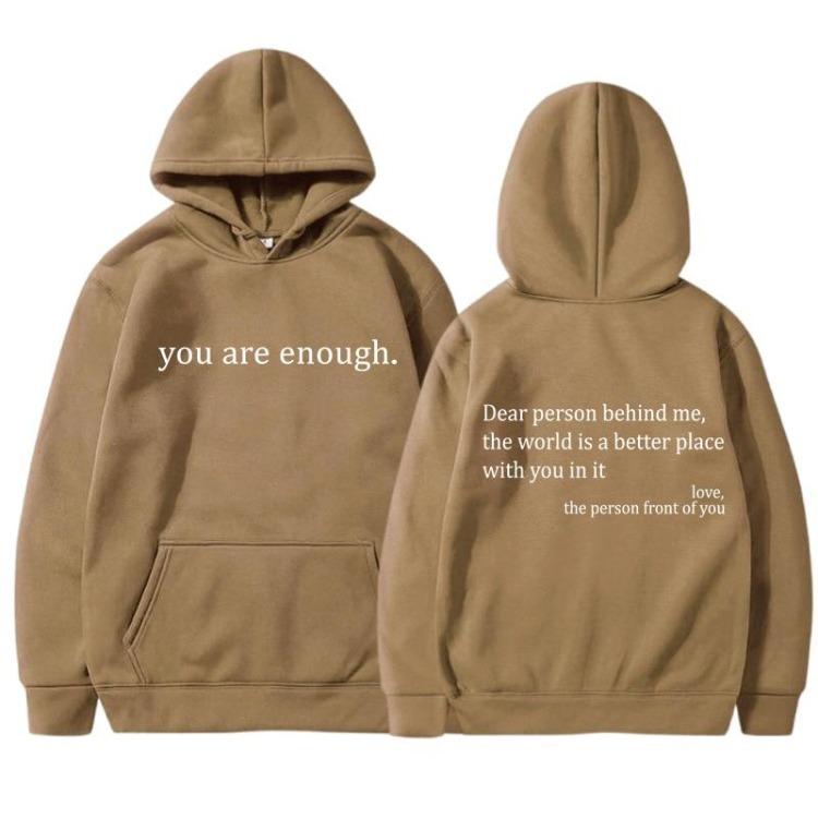 Dear Person Print Fall Winter Women Clothing Hoodies Long Sleeve Drawstring Sweatshirt