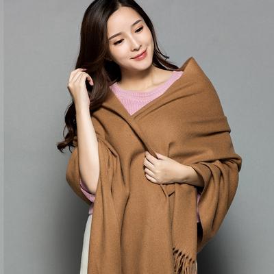 70 * 200cm Herbst Und Winter Neu Damen Einfarbig Vielseitig Schlicht Quaste Imitation Kaschmir Doppelseitiger Schal Warmer Schal Atmosphäre Schal