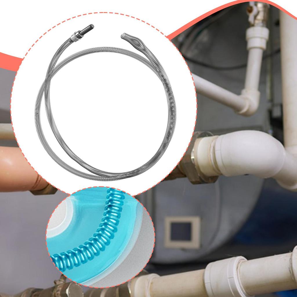 Cable Drain Unblocker, Practical Cleaning Spring, Flexible Steel for Bathtubs, Bathrooms And