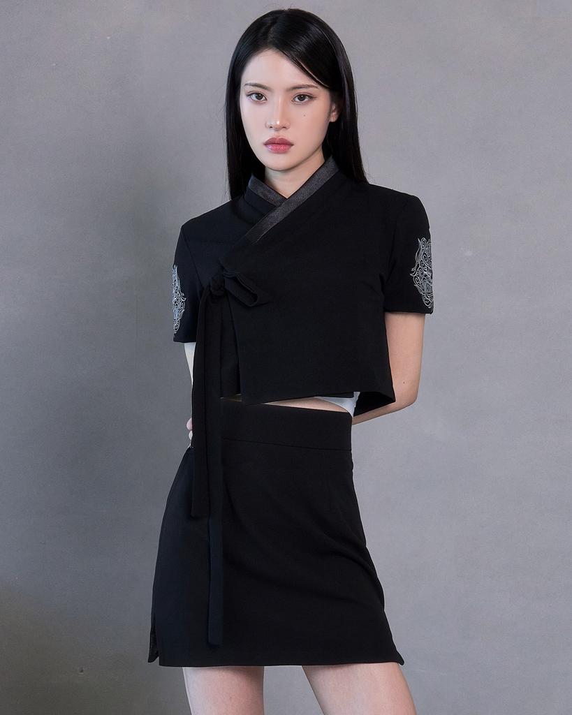 Tiemsseuli Sommer Hatch Kurzarm Jeogori Sensenmann Zweiteiliger Hanbok