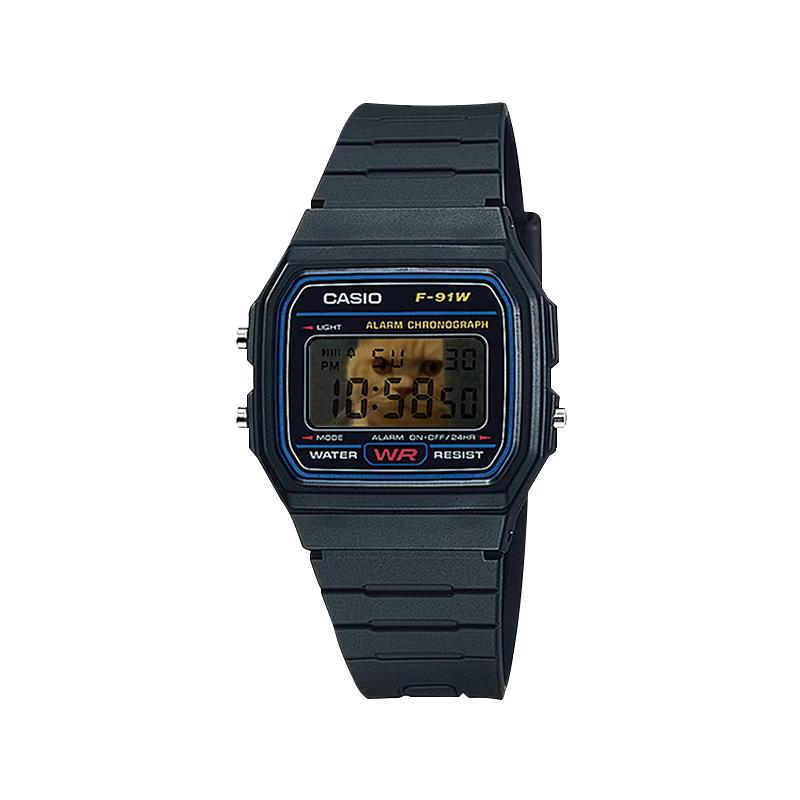 Casio Customized Watch Modified Series Hakimi Expression Electronic Movement Resin Strap Men and Women Same Style Orange Di F-91W-1