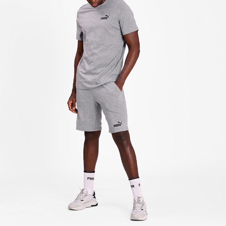 Puma Essentials Small Logo Tee Men Tops Gray 586668-03