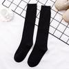 Cotton Knitting Knee High Socks Stockings Long Socks Stockings Japan Style For School Student Girl Thigh High Stockings Wine Red