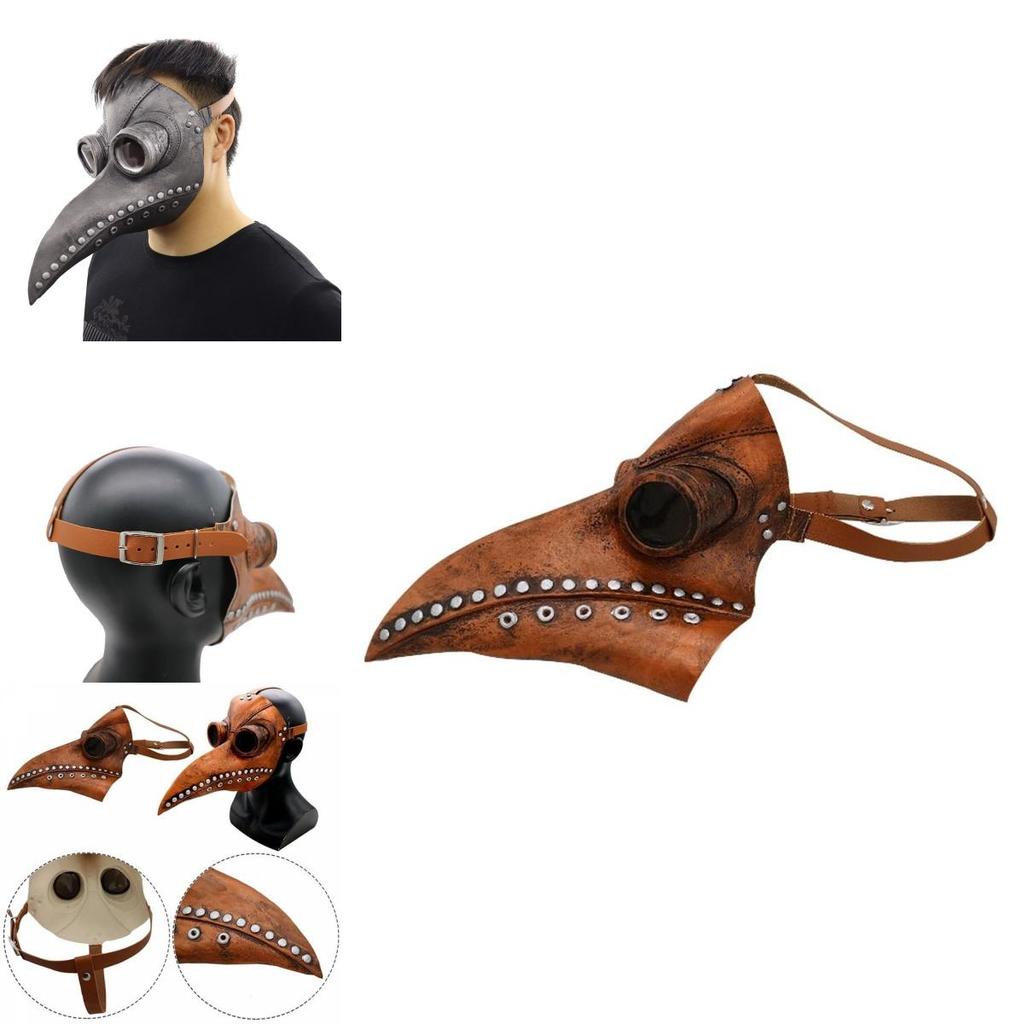 Plague Doctor Bird Mask With Long Nose Beak For Authentic Halloween Cosplay Look