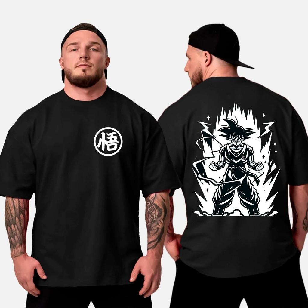 Japanese Animation Summer T-Shirt Casual Sports Wear Road Fitness Wear Comfortable Cotton Short Sleeve