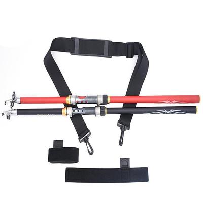 Universal Fishing Rod Carry Strap Durable Shoulder Belt Fishing Poles Holder Adjustable Multi-Functional Fishing Rod Holder Belt