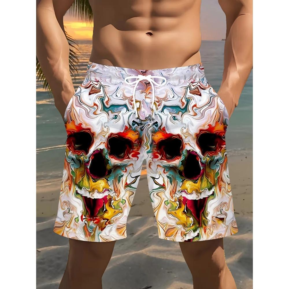 Summer Men's 3D Printed Beach Pants Fashion Versatile Breathable Trend Casual Vacation Style