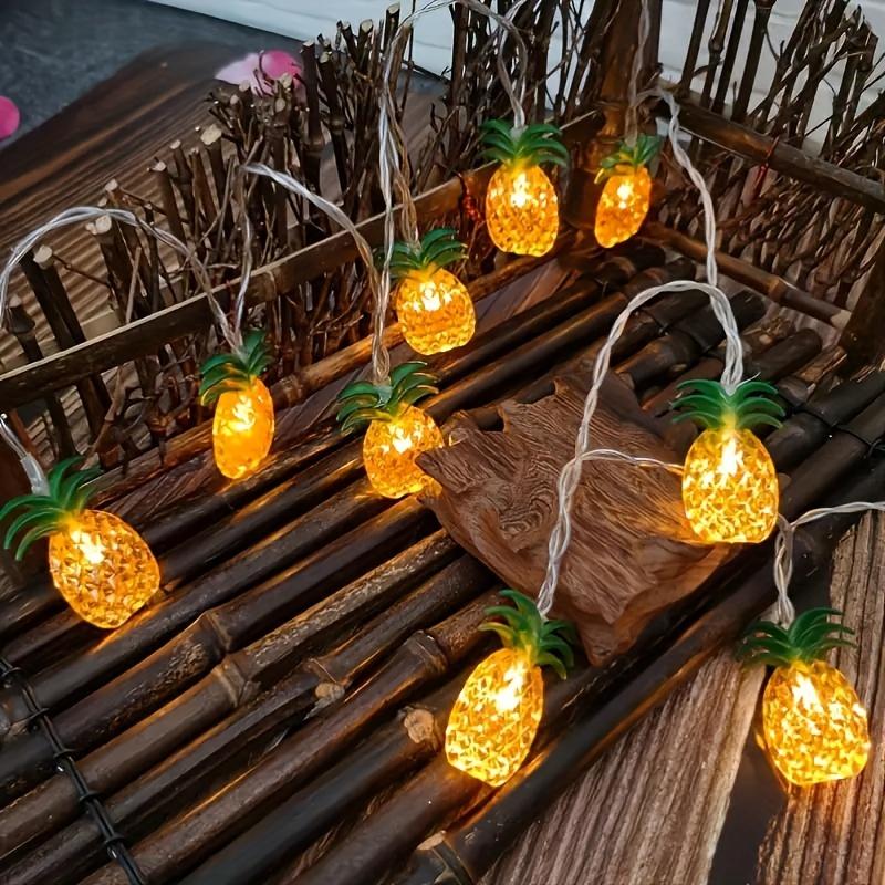 LED Pineapple String Lights, Party, Birthday, Bedroom, Yard Decoration Lights, Outdoor Hawaii Gift Decoration Lights (Battery Powered)