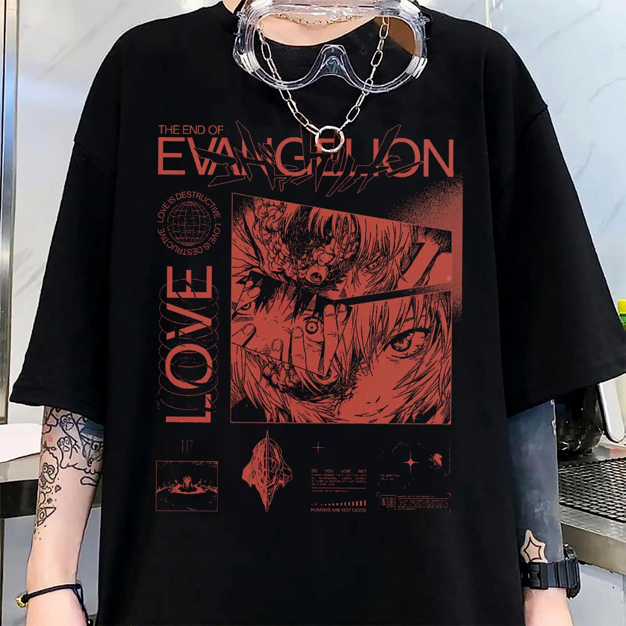 

2026 Neon Genesis Anime Shirt Shinji 90s Japanese Y2K Tee Clothing Graphic Parent-child Shirt Men Women All-Season Men s T-Sh... S разноцветный