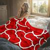 Red Heart Bow Flannel Blanket Warm Soft Halloween Christmas Decorative Couch Warm Cozy All-Season Gift