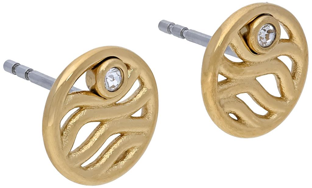 Skagen Women's GLITZ WAVE Gold-Tone Stainless Steel Stud Earrings, SKJ1761710