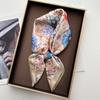 Elegant Women Square Scarf Silk Imitation Print Floral Neckerchief Bandana Foulard Lady Shawl Scarves Wrap Head Hair Band Ties