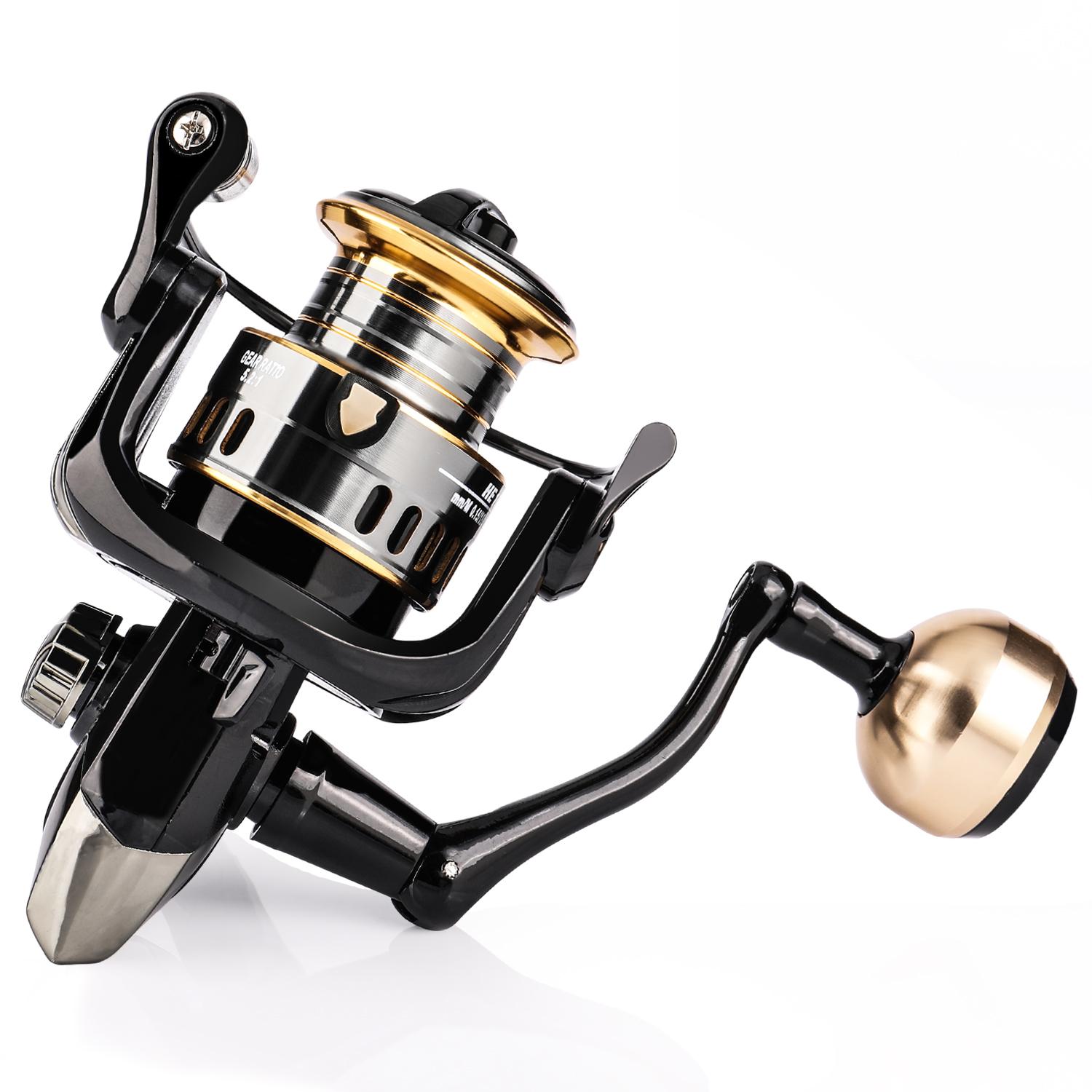

SOUAGYILANG Дорожная рыболовная катушка 12 BB Легкая сверхгладкая мощная спиннинговая катушка для пресноводной и соленой воды, троллинговая катушка 3000Series золотой