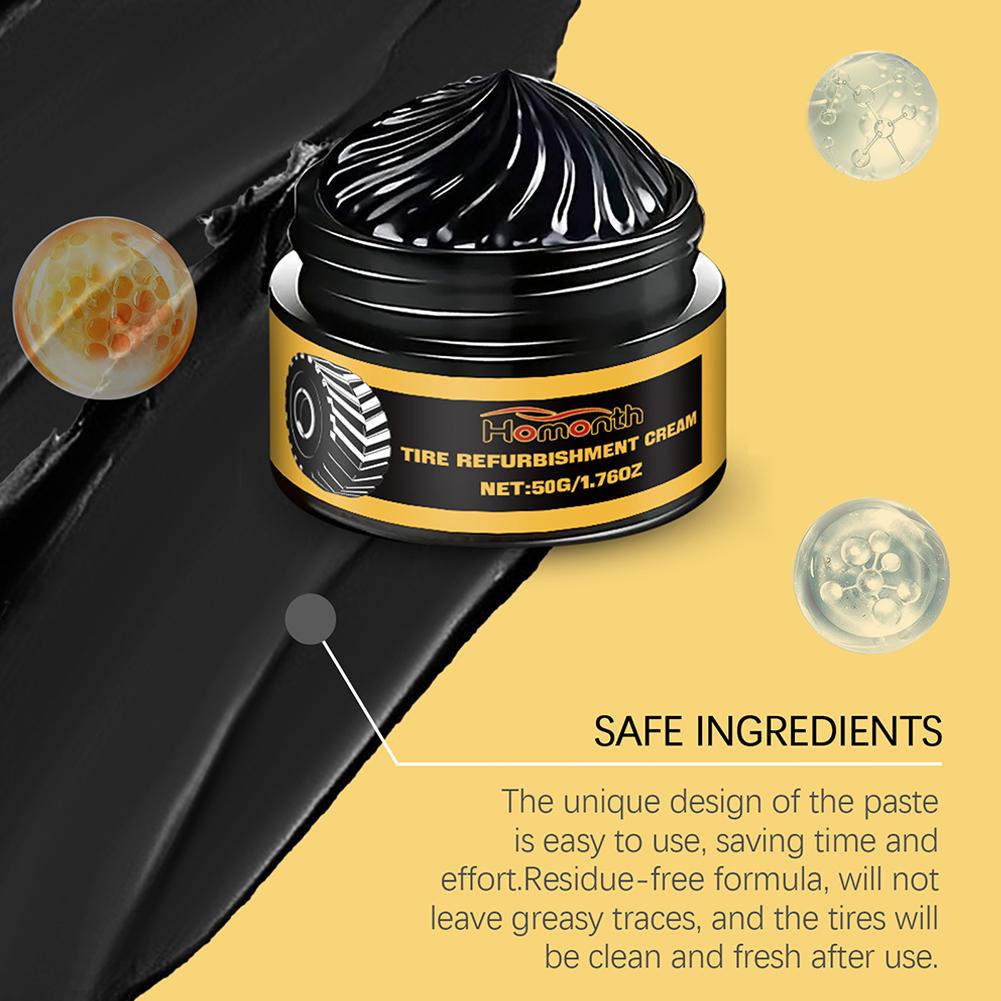 Auto tire polishing paste Tire rubber anti-aging waterproof anti-fouling protective sealant Gloss hydrophobic coating lubricant