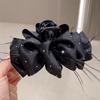 Schwarze Netzblume Haarspange Damen Haifisch Pferdeschwanz Clip Kopfschmuck Temperament Blume Haarklammer Kopfbedeckung