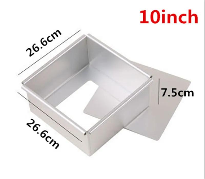 Square Cake Pan with Removable Bottom Anodized Aluminum Wedding Birthday Baking Cake Tin Cheesecake Pan Chiffon Mold Stencil