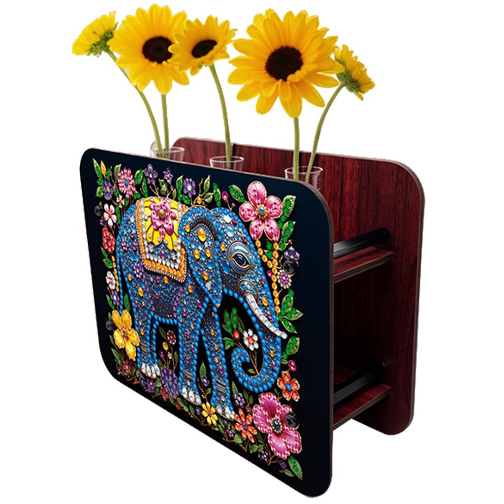 DIY Diamond Painting Wooden Tube Vase Two-Sided Pattern 5D DIY Vase Diamond Painting Kit for Adults Gift Idea Home Office Decor