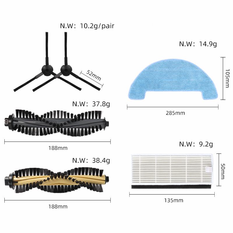 For Chuwi iLife A4 A4S A40 Polaris PVCR 0726 0826 0926 Side Main Brush Cover Hepa Filter Strainer Mop Spare Accessories