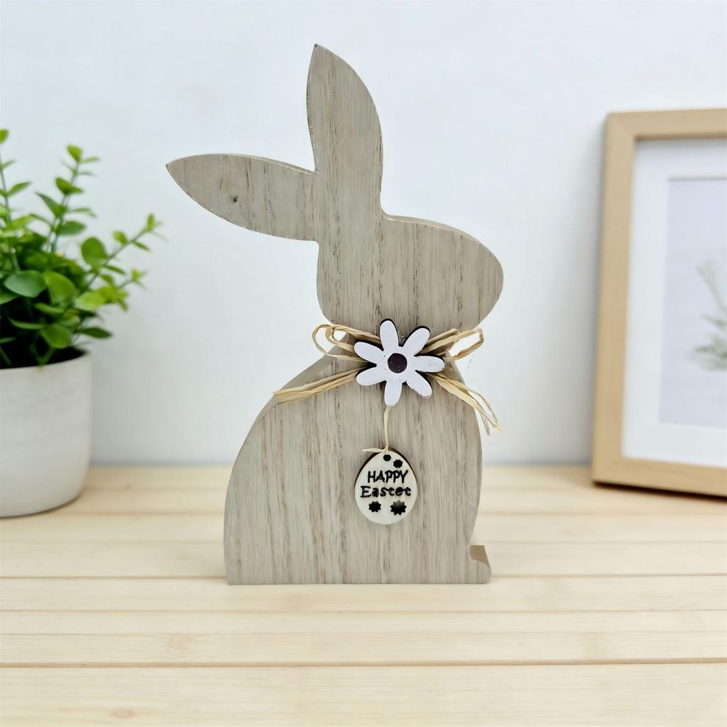 Easter Bunny Decoration Creative Desktop Home Decor, Wooden Home Decor Gift