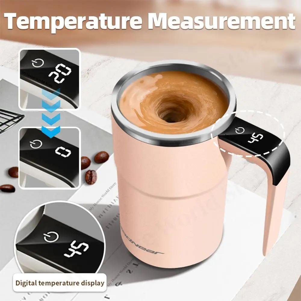 Tazza di agitazione automatica, ricaricabile, portatile, per caffè, agitazione elettrica, miscelatore in acciaio inossidabile, tazze rotanti magnetiche auto-agitanti