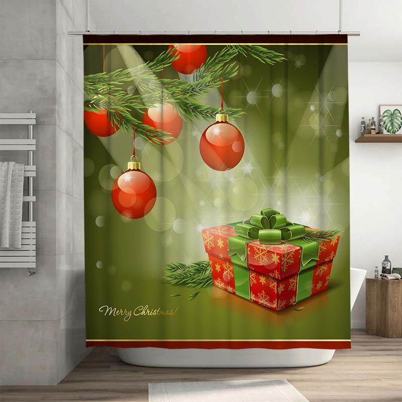 

TU Рождественская шторка для душа Праздничная водостойкая ткань Декор Merry Xmas Набор для ванной 90x180cm35x71in