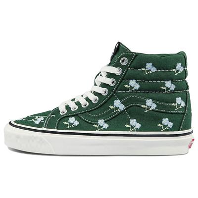 Zapatillas unisex con estampado floral Sandy Liang x Sk8-Hi 38 DX en verde natural VN0A5KRIYRN