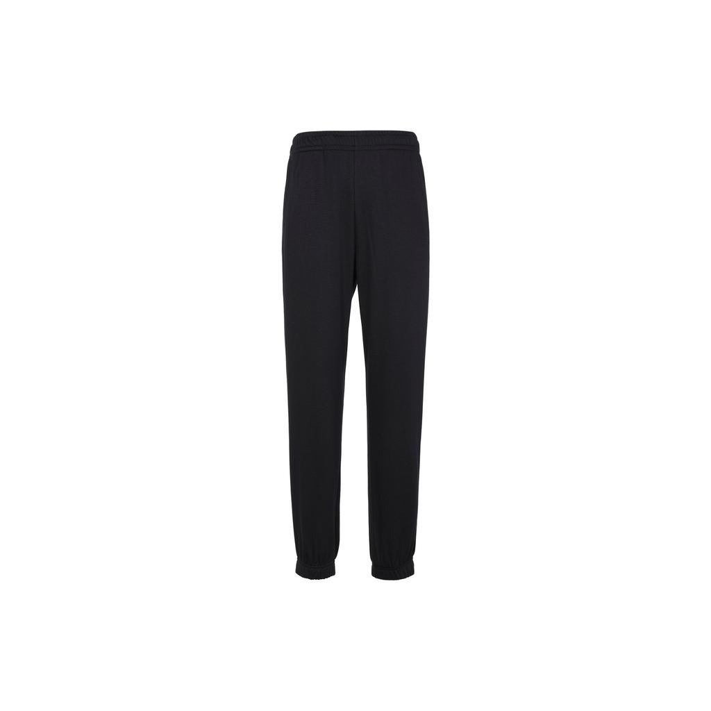 Anta Sports Lifestyle Series Solid Color Loose Breathable Cuffed Knitted Sports Pants Women Bottoms Basic-Black 962357306-1