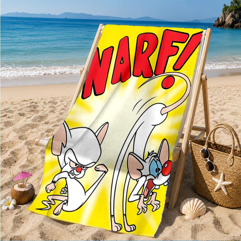 Pinky Brain Adventure Beach Towel, Microfiber Beach Towel, Perfect For Pool, Beach, Travel, Home Decor Beach Party Fan Gifts