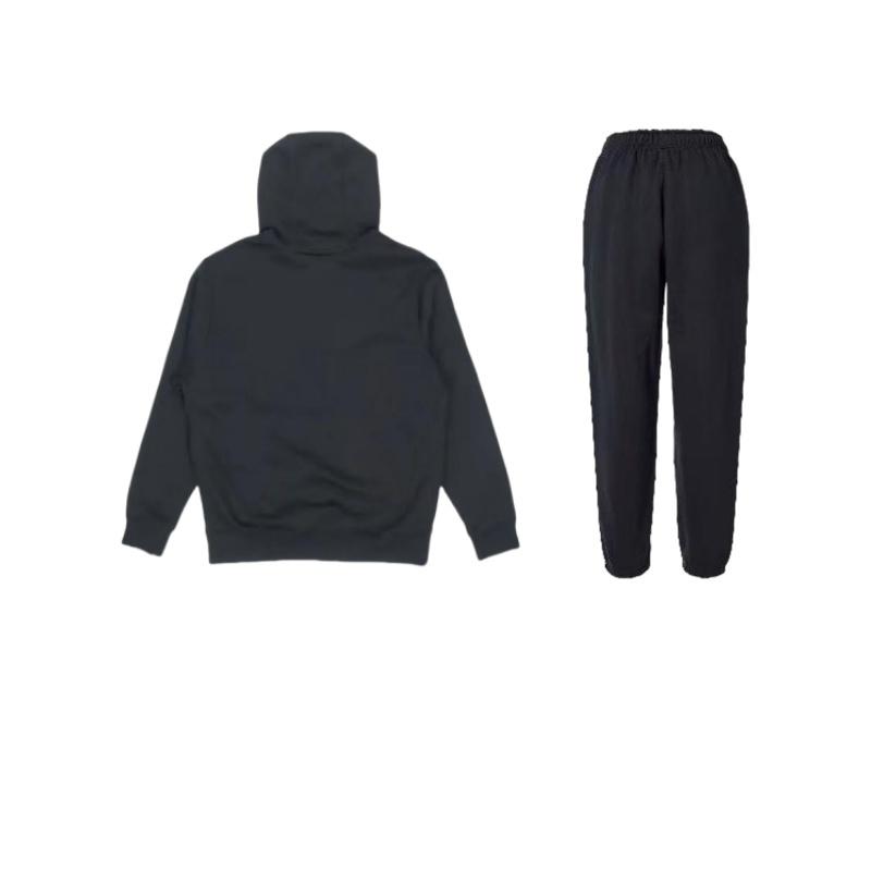 Nike Sportswear Club Fleece Lined Thermal Pullover Hoodie With Elastic Pants Casual Sportswear Unisex Black 716831-010+ BV2655-010