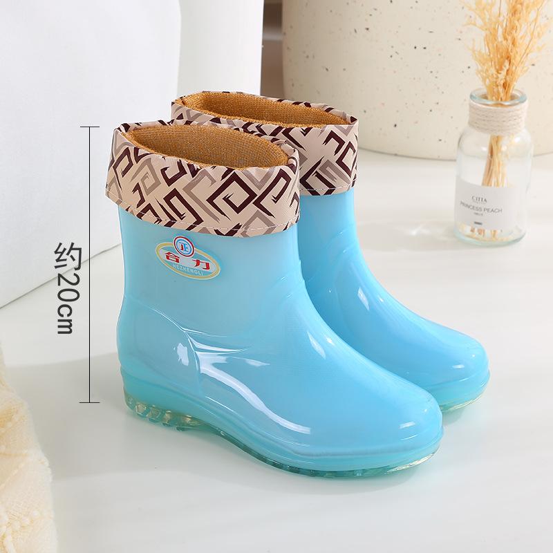 Tall tube thickened rain shoes women's waterproof shoes women's outer wear rain boots non-slip warm quick-drying water boots rubber shoes