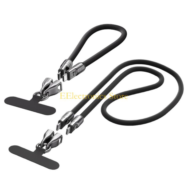 B03C Fast Speed PD240W Type C Charging Cord, Wearable Lanyard, Fast Data Syncs Cable for Setting