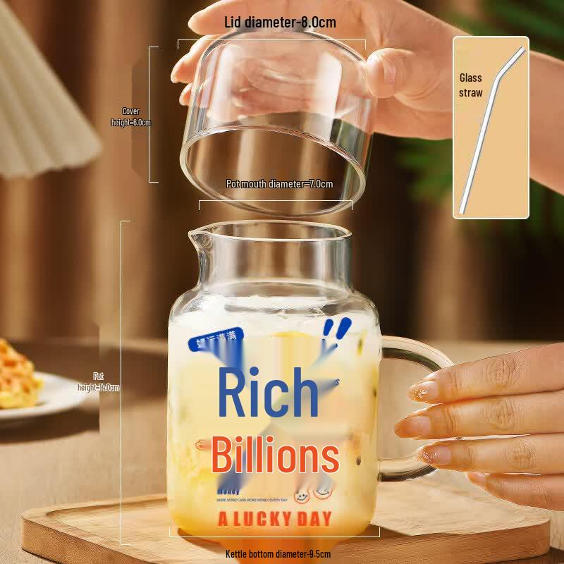 800ml High Borosilicate Glass Water Bottle