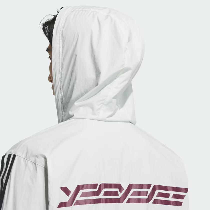 Adidas Originals X Yeseyesee Collaboration Striped Hooded Long Sleeve Jacket Men Jacket Black Crystal JN5816