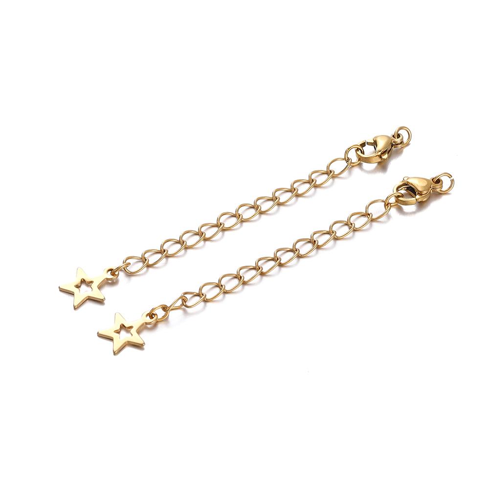 10pcs Stainless Steel Extension Extended Tail Chains Lobster Clasps Connectors DIY Jewelry Making Findings Bracelet Necklaces