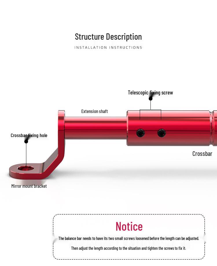Electric Scooter Rearview Mirror Modification Crossbar Navigation Extension Bracket.