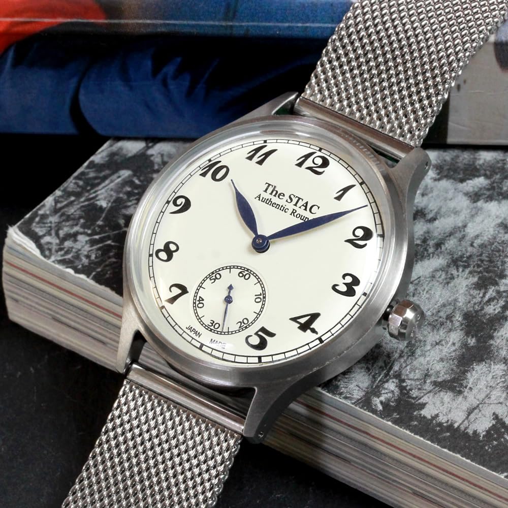 The STAC Made In Japan Domestic Watch 36mm Classic Retro Unisex White Stainless Steel Mesh Belt [The Stack] Men's Women's ST-AR002