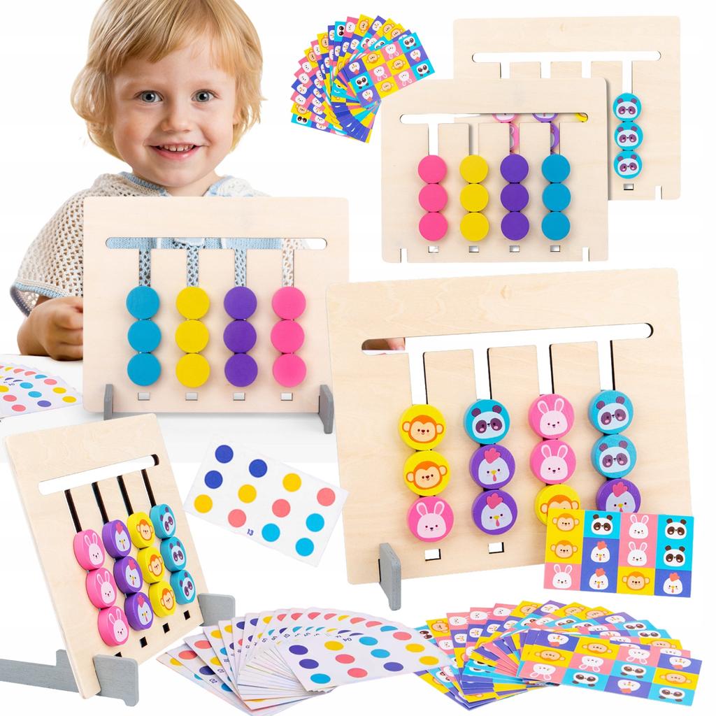 Lernspiel Montessori Set Tierblöcke Farbzuordnung
