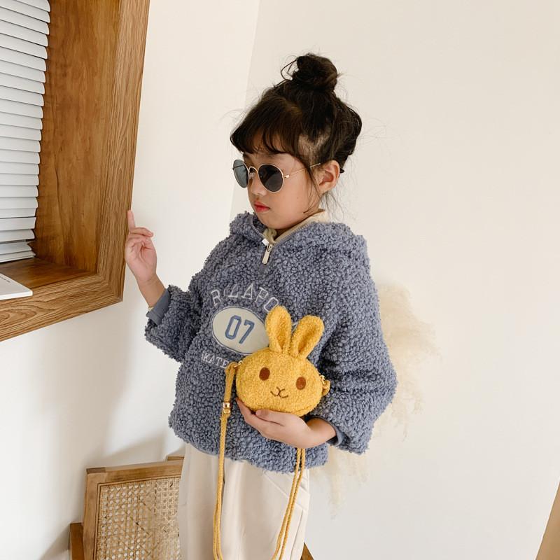 Adorable Plush Rabbit Children's Crossbody Bag For Girls Stylish Mini Backpack