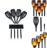 Elegant Solar Flame Torch Light With 12 Led Amber Glow Perfect For Outdoor Garden Decor