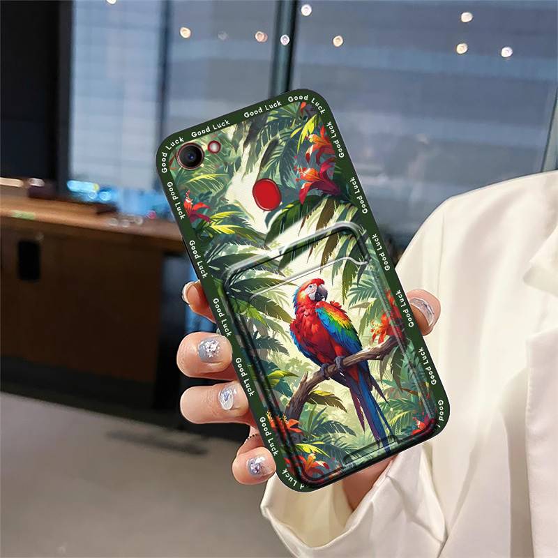 Cartoon Card Slot Phone Case For OPPO F7 Back Cover TPU Protective Anti-knock Cute Card Bag Soft Case Dirt-resistant