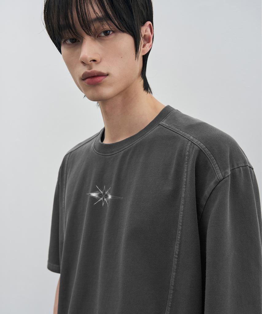 DRAW FIT Luminous Line Pigment T-Shirt [Charcoal]