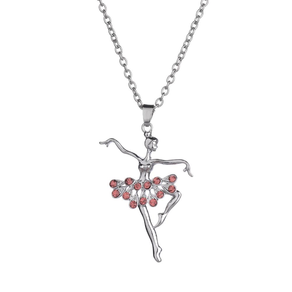 Fashion Lady Ballerina hänge halsband Strass charm smycken Xmas Gift