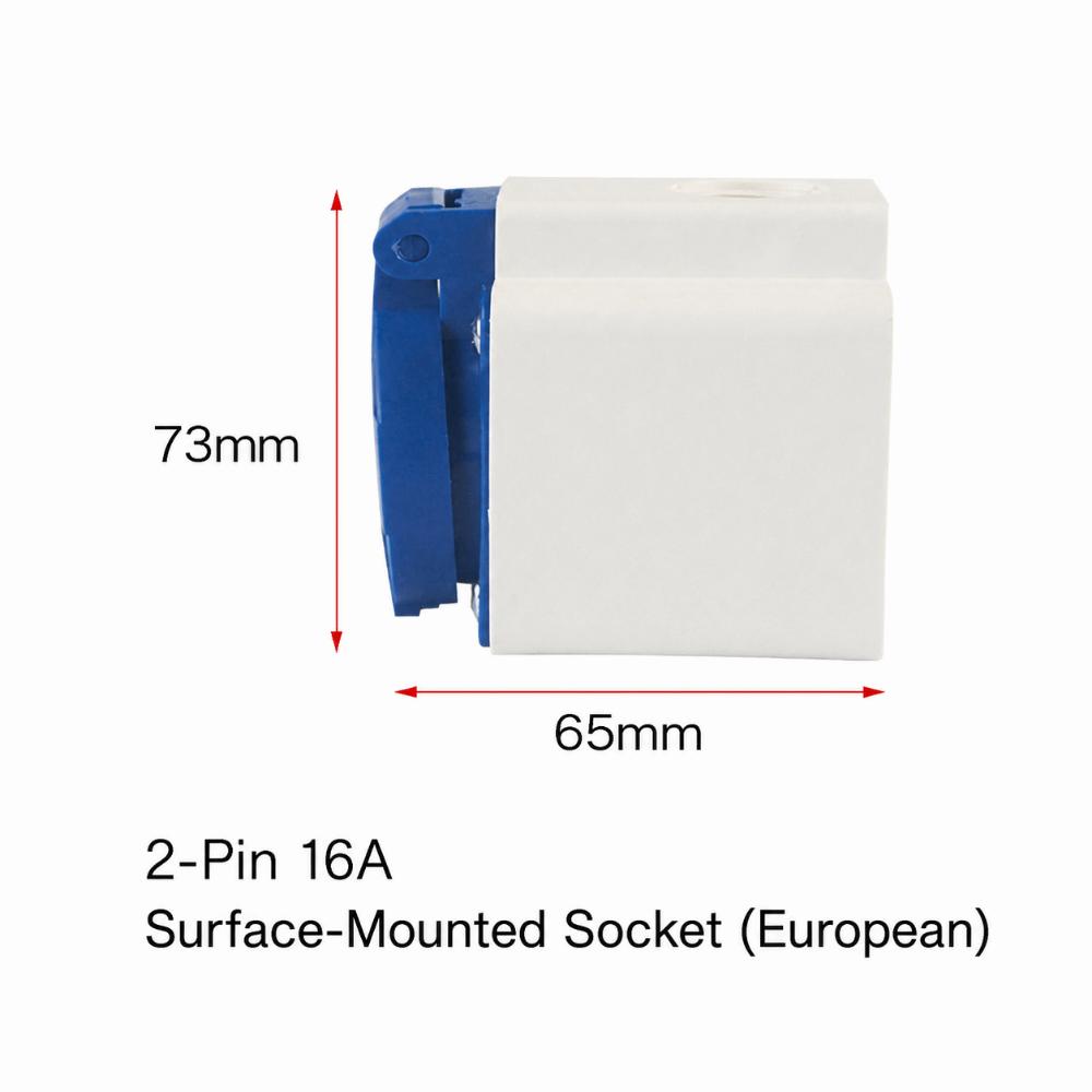 2 Pin 16A Industrial Connector Single Phase EU Standard Plug Waterproof Fitting  Outdoor Equipment